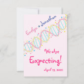 Pastel DNA We verwachten een babymeisjeskaart Bedankkaart (Voorkant)