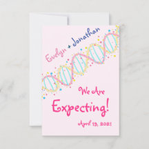 Pastel DNA We verwachten een babymeisjeskaart