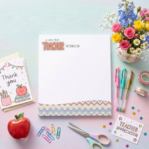 Pastel docentenwaardering retro patroon notitieblok