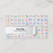 Pastel Dog Silhouettes Dog Trainer Visitekaartje (Voorkant)