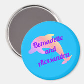 Pastel Dolfijn Gepersonaliseerde Stateroom Deurmar Magneet (Voorkant / Achterkant)