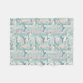 Pastel Dolfijnpatroon Fleece Deken (Voorkant (Horizontaal))