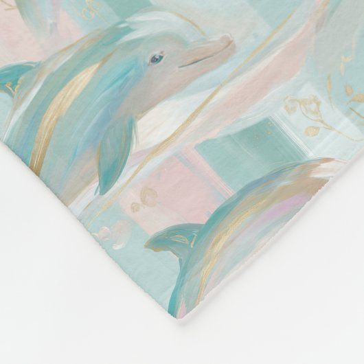 Pastel Dolfijnpatroon Fleece Deken (Hoek)