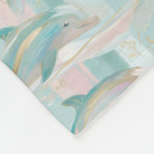 Pastel Dolphin Pattern Fleece Deken (Hoek)
