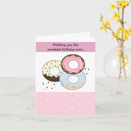 Pastel Donut Birthday-ontwerp Kaart (Gele Bloem)