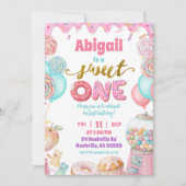 Pastel Donut SweetOne First Birthday party Invitat Kaart (Voorkant)