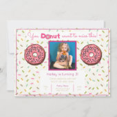 Pastel Donut Verjaardagsfeest Foto uitnodiging (Voorkant)