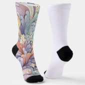 Pastel  Doodle Art Sokken, Unisex Art Sokken (Gebogen)