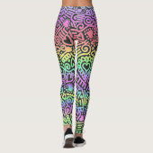 Pastel Doodle Patroon Broek Leggings (Achterkant)