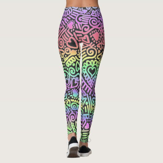 Pastel Doodle Pattern-Leggings Leggings (Achterkant)
