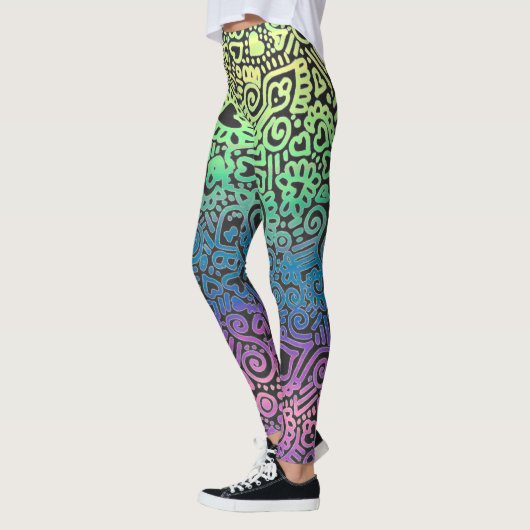 Pastel Doodle Pattern-Leggings Leggings (Links)