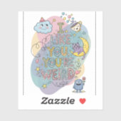 Pastel Doodle Whimsical Cat Monster Sticker (Vel)