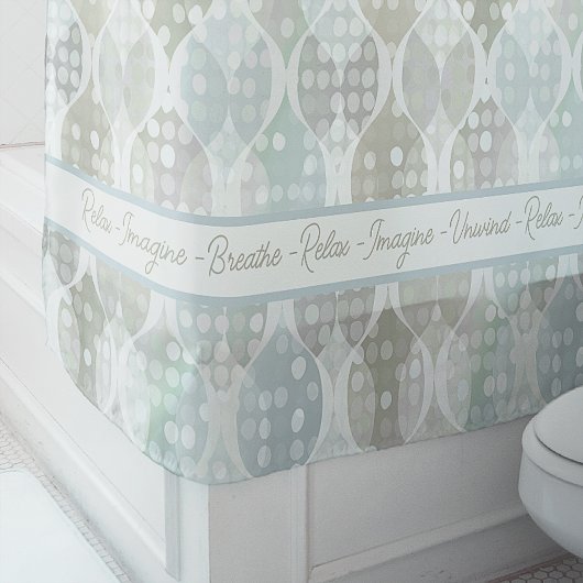 Pastel Dot Wavy Patroon Grijs Beige Wit Ademen Douchegordijn