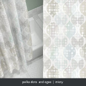 Pastel Dot Wavy Patroon Grijs Beige Wit Blauw Douchegordijn