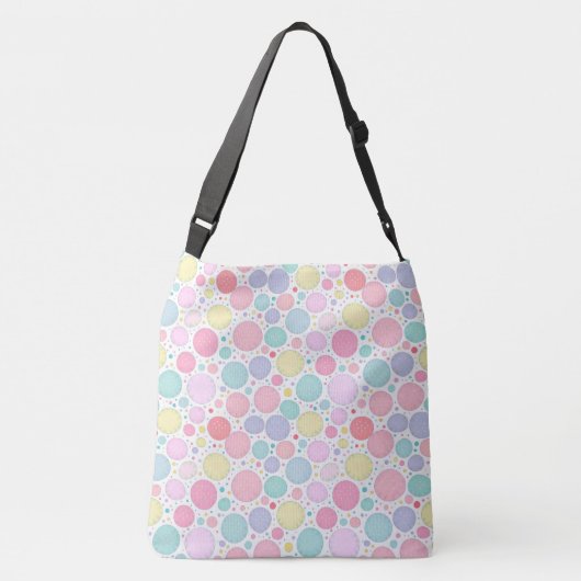 Pastel Dots Un-Perfect Pattern Crossbody Tas (Achterkant)