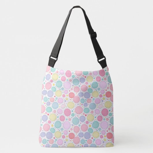 Pastel Dots Un-Perfect Pattern Crossbody Tas (Voorkant)