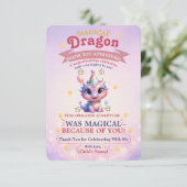 Pastel Draak Verjaardagsavontuur Bedankkaart (Staand voorkant)