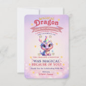 Pastel Draak Verjaardagsavontuur Bedankkaart (Voorkant)