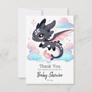 Pastel Dragon Baby shower Bedankkaart