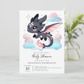 Pastel Dragon Baby shower Kaart (Staand voorkant)