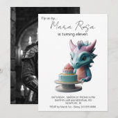 *~* Pastel Dragon Cake Foto AP88 Verjaardagsfeest Kaart (Voorkant / Achterkant)