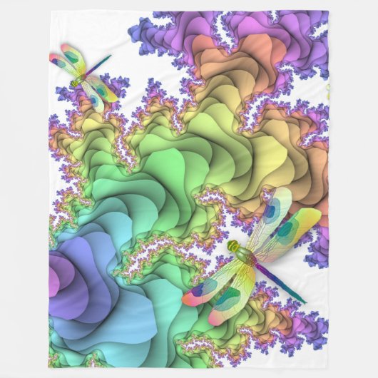 Pastel Dragonflies Fleece Blanket Deken (Voorkant)