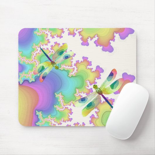 Pastel Dragonflies Mousepad Muismat (Met muis)