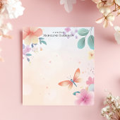 Pastel Dragonfly Floral Garden gepersonaliseerde n Notitieblok