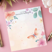 Pastel Dragonfly Floral Garden gepersonaliseerde n Notitieblok