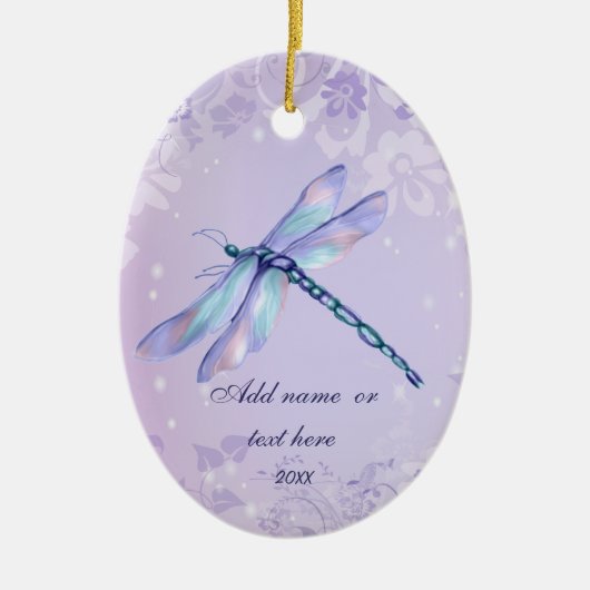 Pastel Dragonfly Keramisch Ornament (Voorkant)