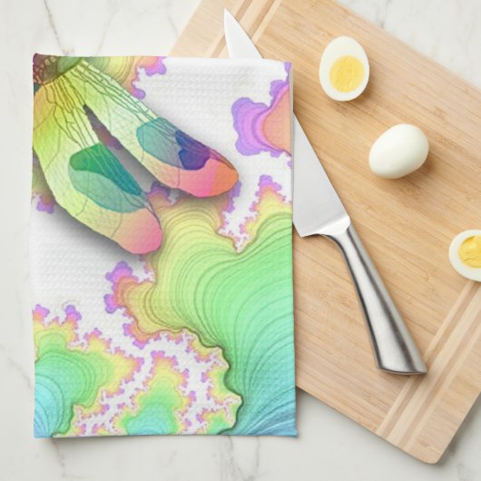 Pastel Dragonfly Kitchen Towel Theedoek (Quarter Fold)