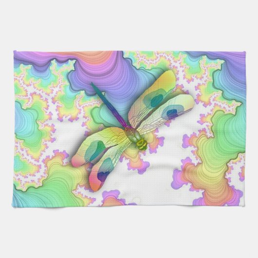 Pastel Dragonfly Kitchen Towel Theedoek (Horizontaal)