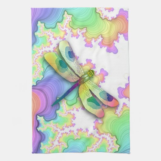 Pastel Dragonfly Kitchen Towel Theedoek (Verticaal)