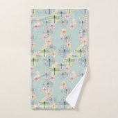 Pastel Dragonfly Pattern Blue Coastal Illustration Bad Handdoek (Handdoek)