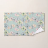 Pastel Dragonfly Pattern Blue Coastal Illustration Bad Handdoek (Handdoek)