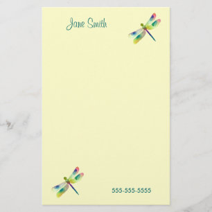 Pastel Dragonfly Stationery Briefpapier