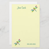 Pastel Dragonfly Stationery Briefpapier (Voorkant / Achterkant)
