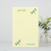 Pastel Dragonfly Stationery Briefpapier (Staand voorkant)