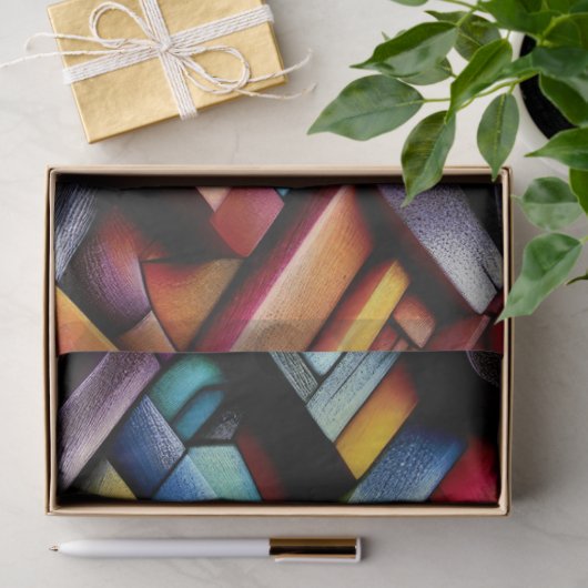 Pastel Drawing Abstract Dimensional Geometric Tissuepapier (Geschenk)