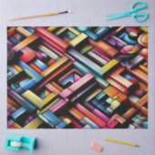 Pastel Drawing Abstract Dimensional Geometric Tissuepapier (Craft)