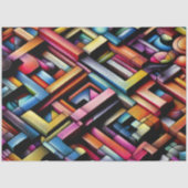 Pastel Drawing Abstract Dimensional Geometric Tissuepapier (Voorkant)