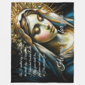Pastel Drawing Blessed Virgin Mother Message Fleece Deken (Voorkant)