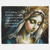 Pastel Drawing Blessed Virgin Mother Message Fleece Deken (Voorkant (Horizontaal))