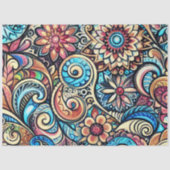 Pastel Drawing Bohemian Intricate Design Tissuepapier (Voorkant)