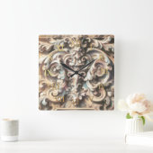 Pastel Drawing of Architecture Ornate Stone Carved Vierkante Klok (Huis)