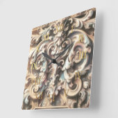 Pastel Drawing of Architecture Ornate Stone Carved Vierkante Klok (Hoek)