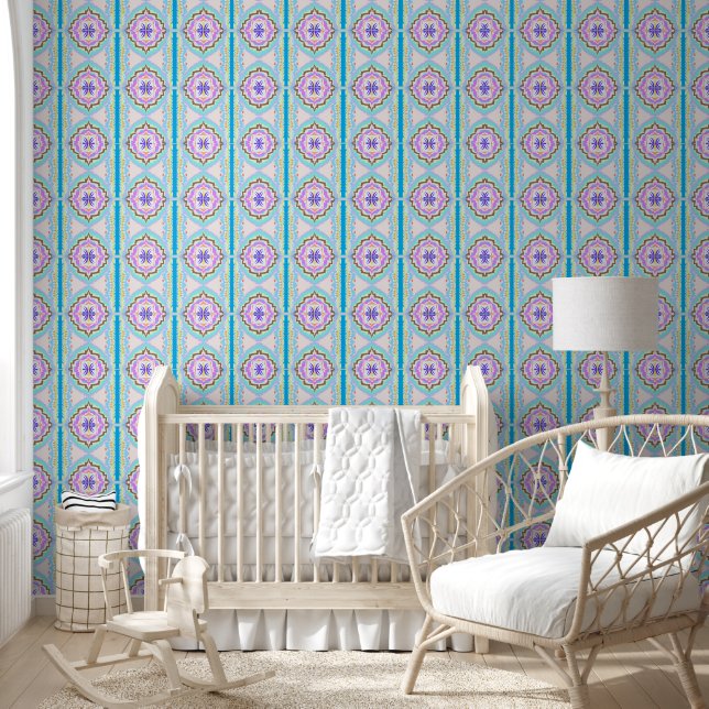 Pastel Dream Boho Geometric Kaleidoscope Behang (Kinderen)