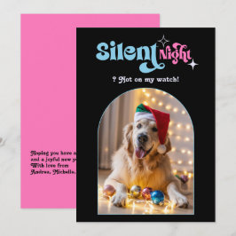 Pastel Dream Funny Retro Hond Kerstfoto Feestdagenkaart