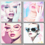 Pastel Dream: Glamoureuze Pop Art Canvas Collectie Canvas Fototegel<br><div class="desc">Dompel jezelf onder in elegantie met het collectie "Pastel Dream". Deze set van vier doeken vangt de schoonheid van glamour door middel van een hedendaagse pop art stijl, verrijkt met delicate pasteltinten en ingewikkelde details. Ideaal voor wie een vleugje romance en sophisticatie wil toevoegen aan elke ruimte, deze doeken zijn...</div>