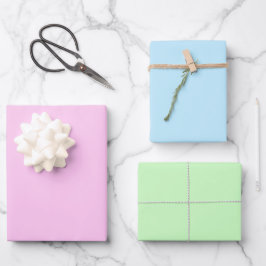 Pastel Dream – roze, blauw, groen inpakpapier Vel